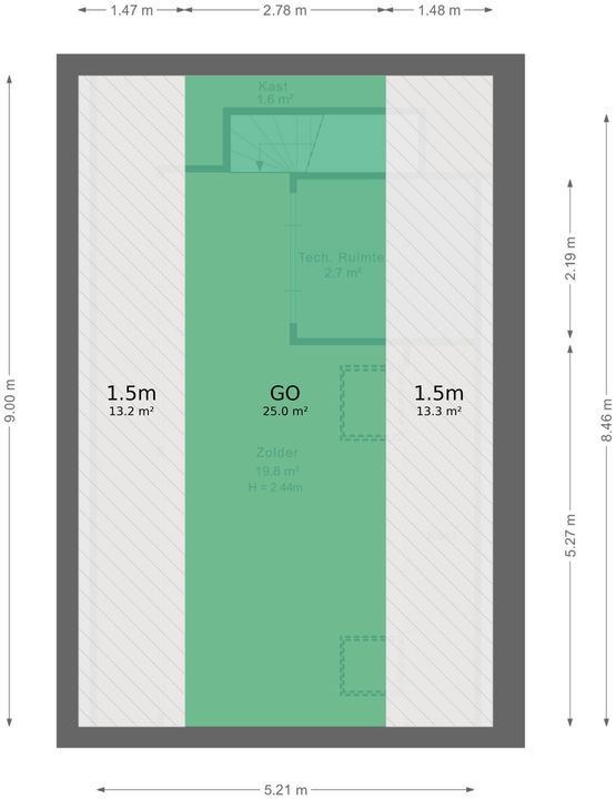 Dorpstraat 129, Beekbergen plattegrond-