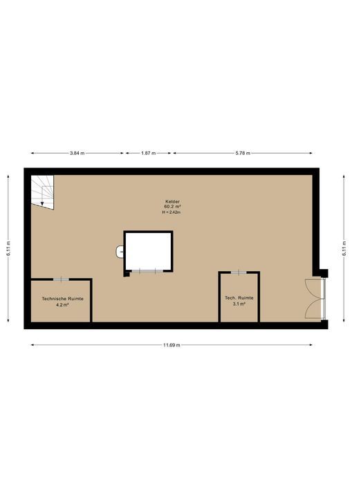 Dorpstraat 129, Beekbergen plattegrond-