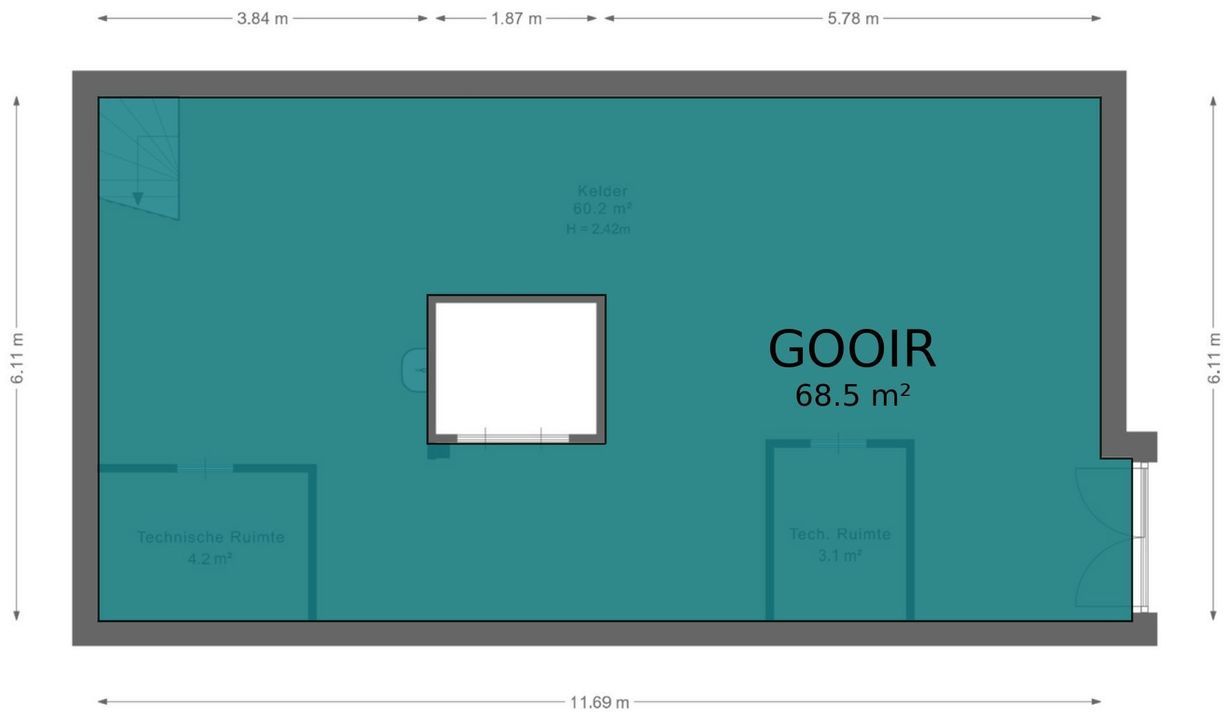 Dorpstraat 129, Beekbergen plattegrond-