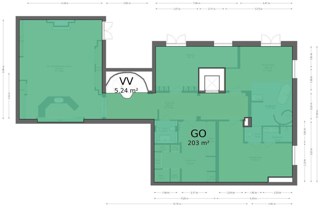 Dorpstraat 129, Beekbergen plattegrond-