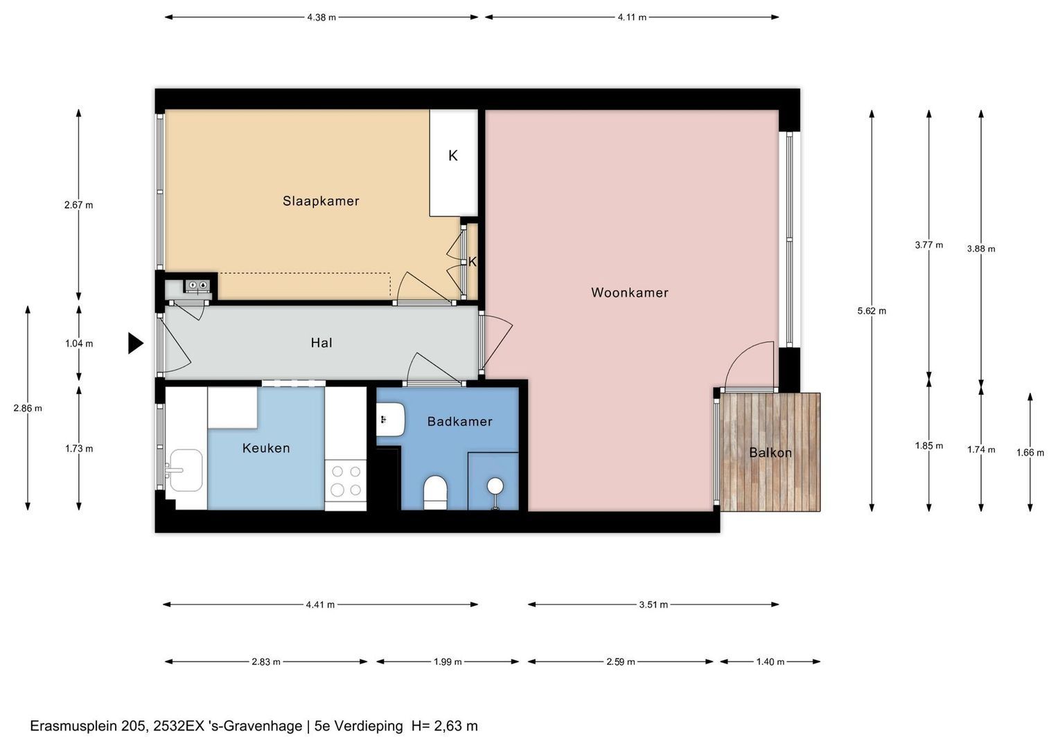 Erasmusplein 205, Den Haag plattegrond-0