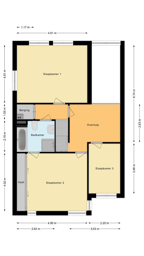 Duke Ellingtonstraat 54, Leiden plattegrond-1