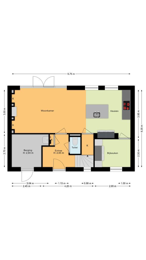 Lebeauhof 14, Leiden plattegrond-1