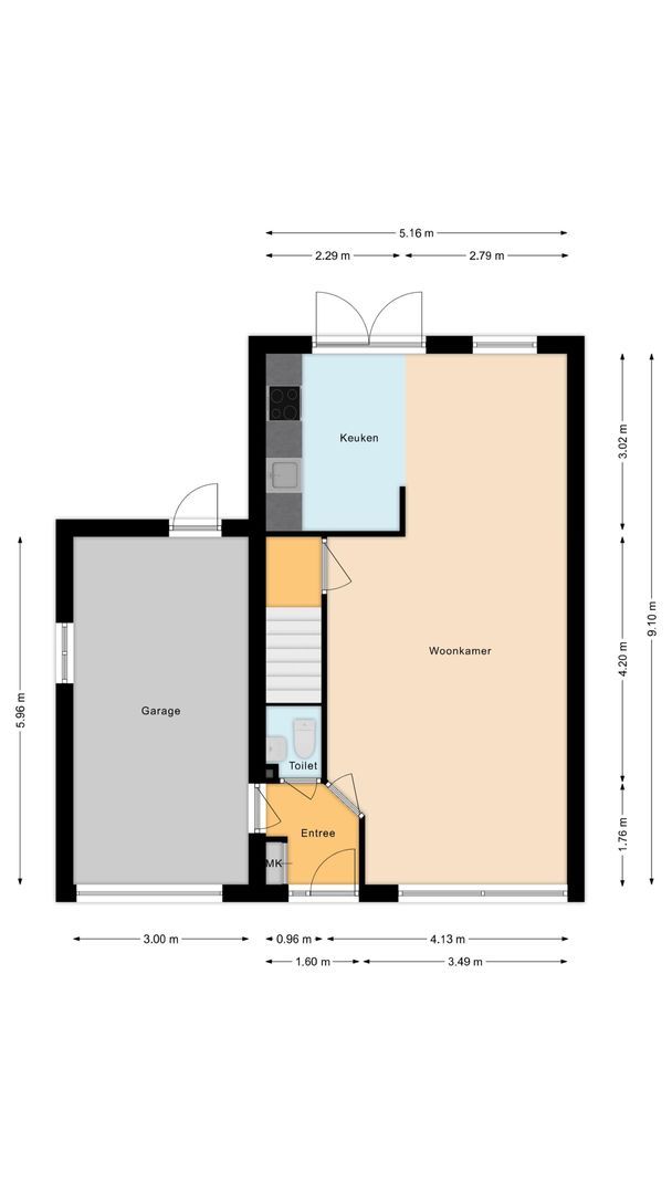 Zwaluwweg 125, Voorschoten plattegrond-1