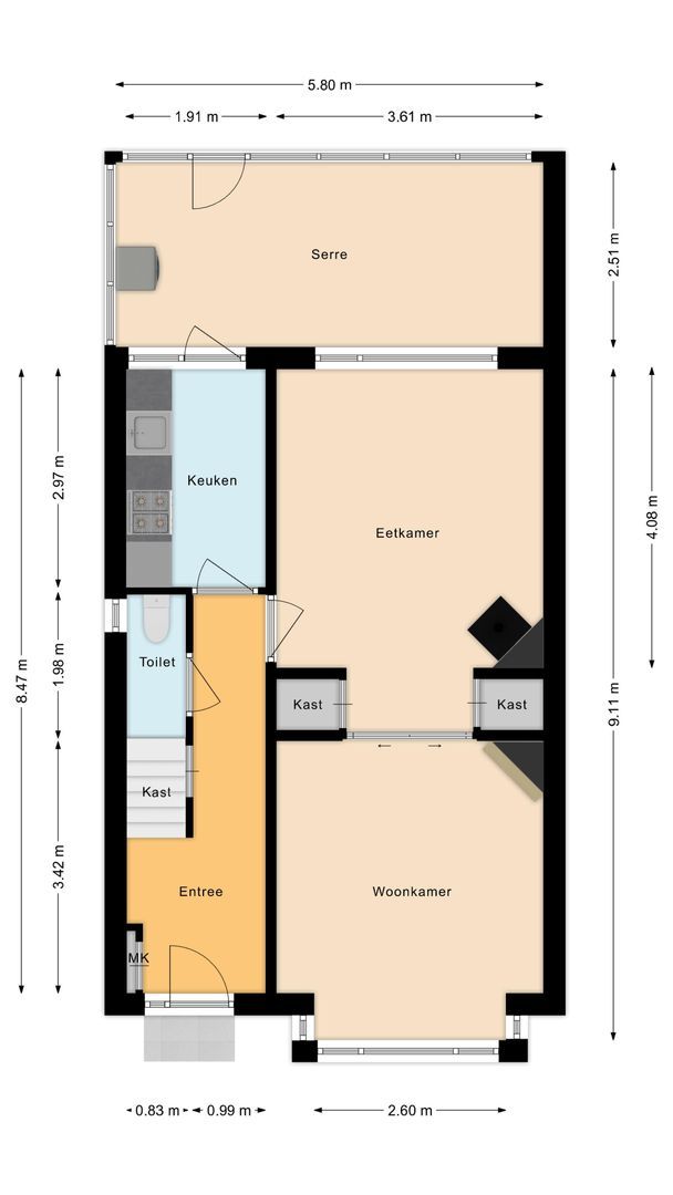 Rijndijk 110, Leiden plattegrond-0