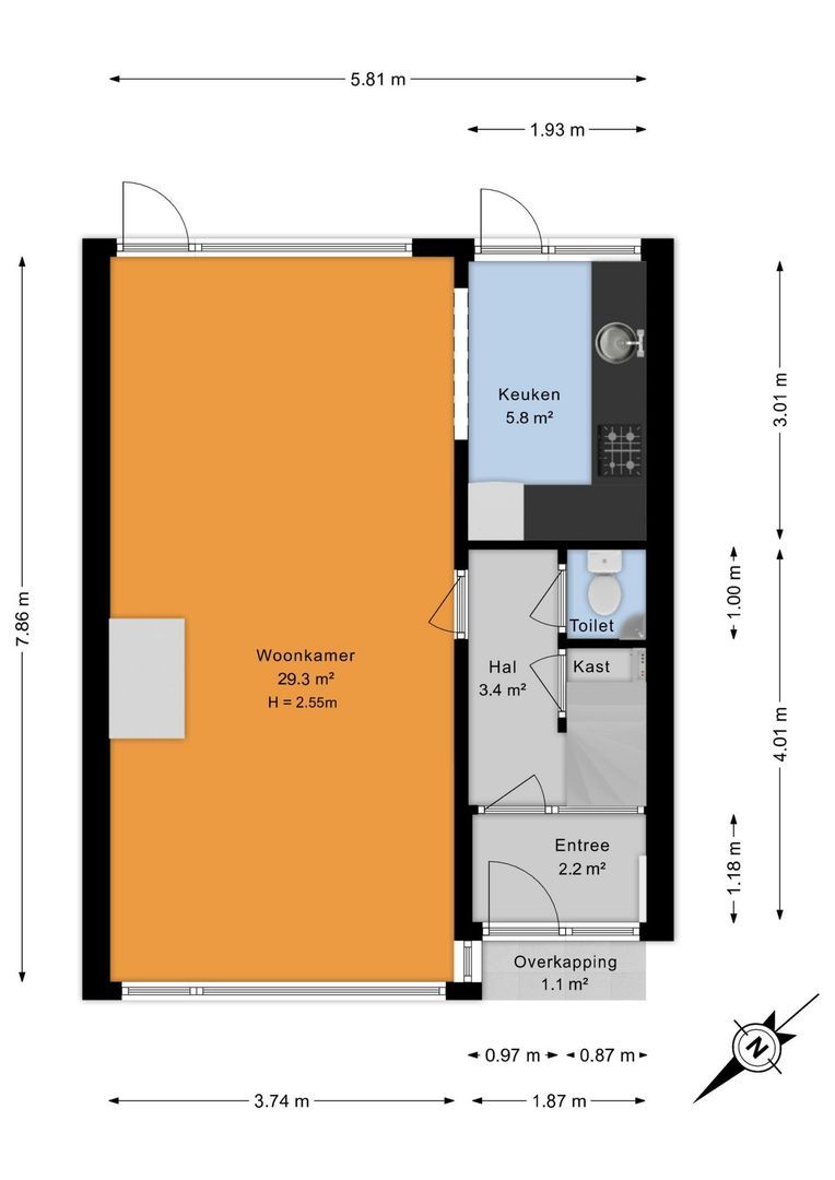Rembrandtlaan 8, Voorschoten plattegrond-0