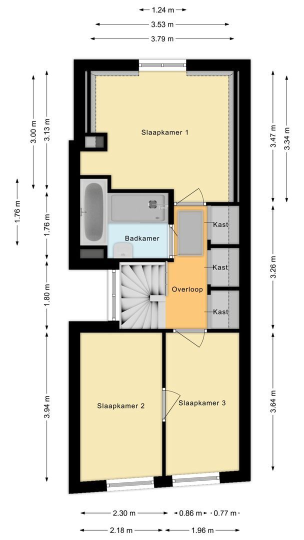 Hoge Rijndijk 49, Leiden plattegrond-1