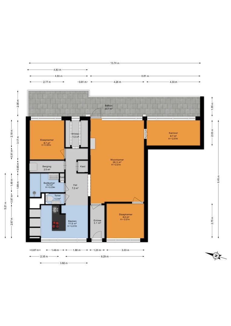 Merendonk 137, Leiden plattegrond-0