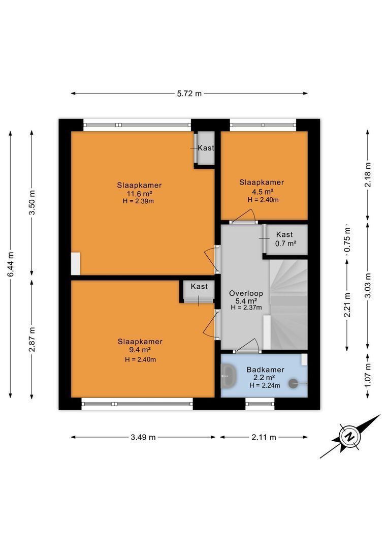 Frans Halsplantsoen 219, Voorschoten plattegrond-4