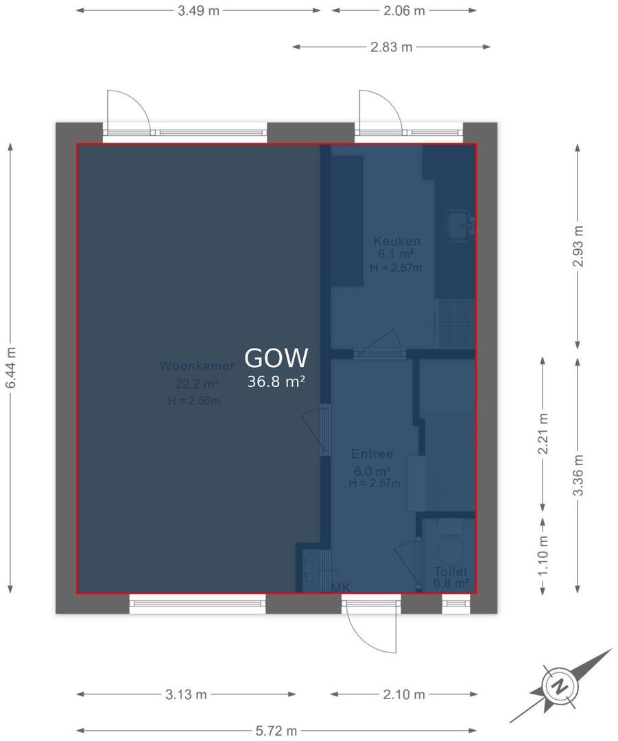Frans Halsplantsoen 219, Voorschoten plattegrond-1