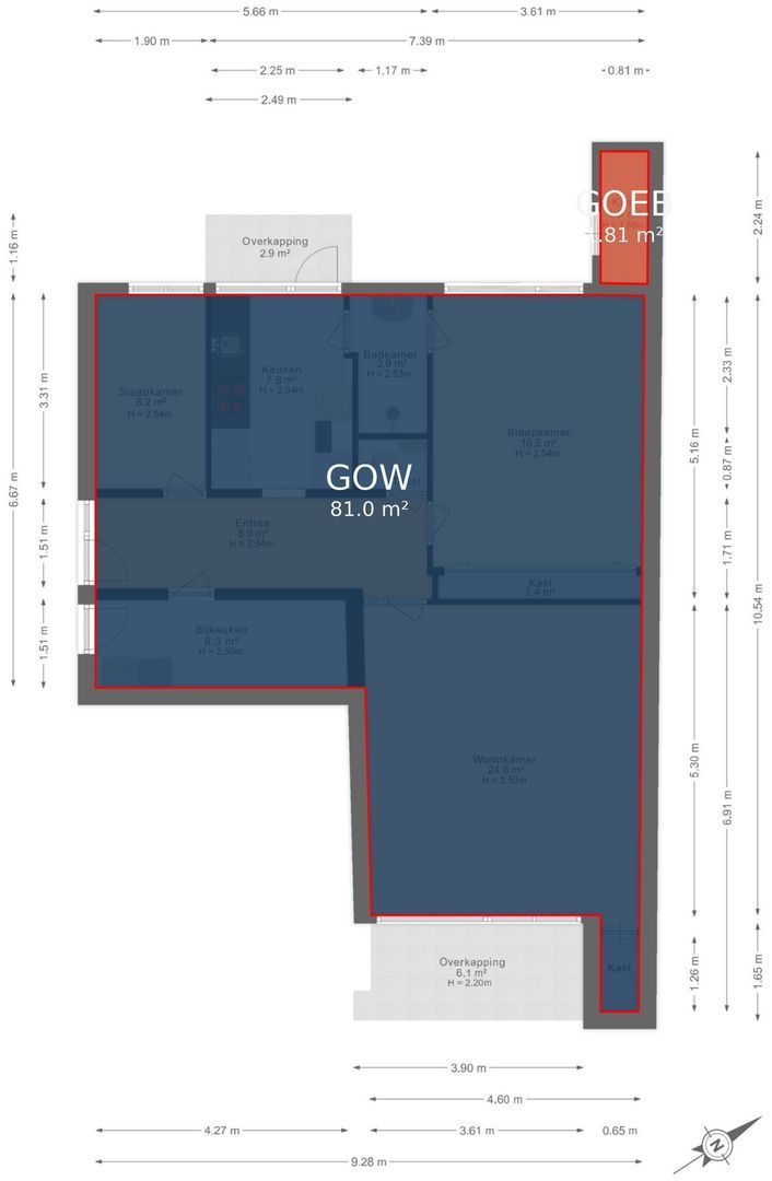 Schoolstraat 224, Voorschoten plattegrond-1