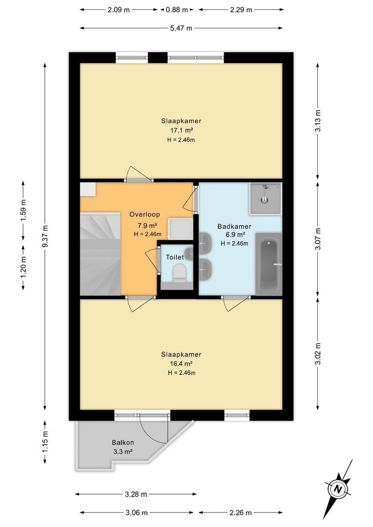 Cor van Osnabruggelaan 47, Voorschoten plattegrond-4
