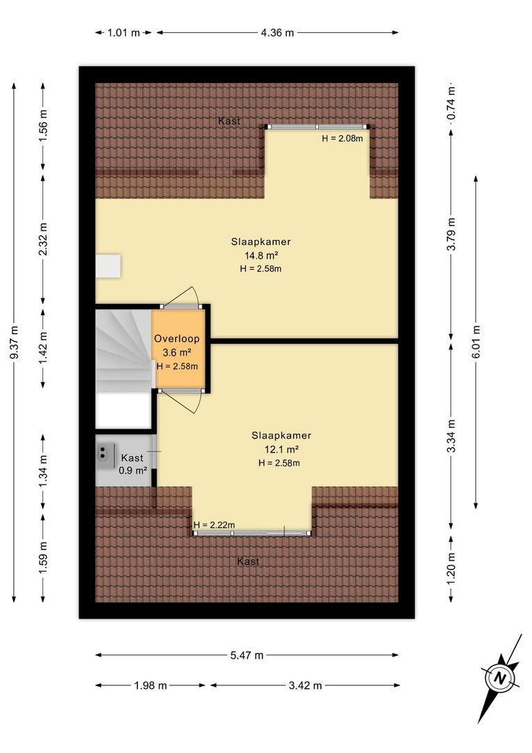 Cor van Osnabruggelaan 47, Voorschoten plattegrond-2