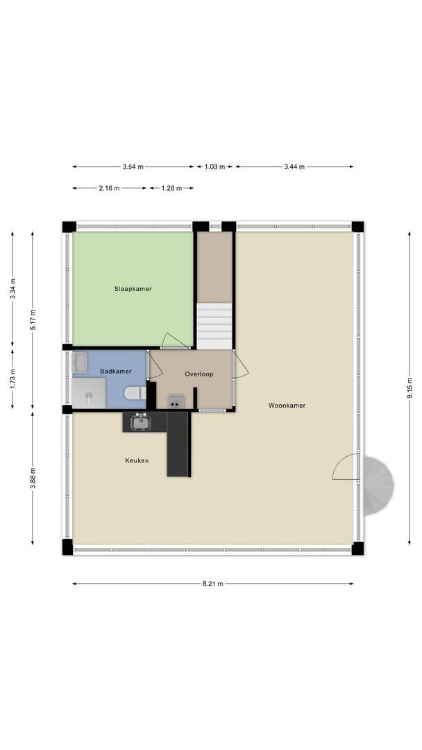 Kerkweg 45, Woubrugge plattegrond-55