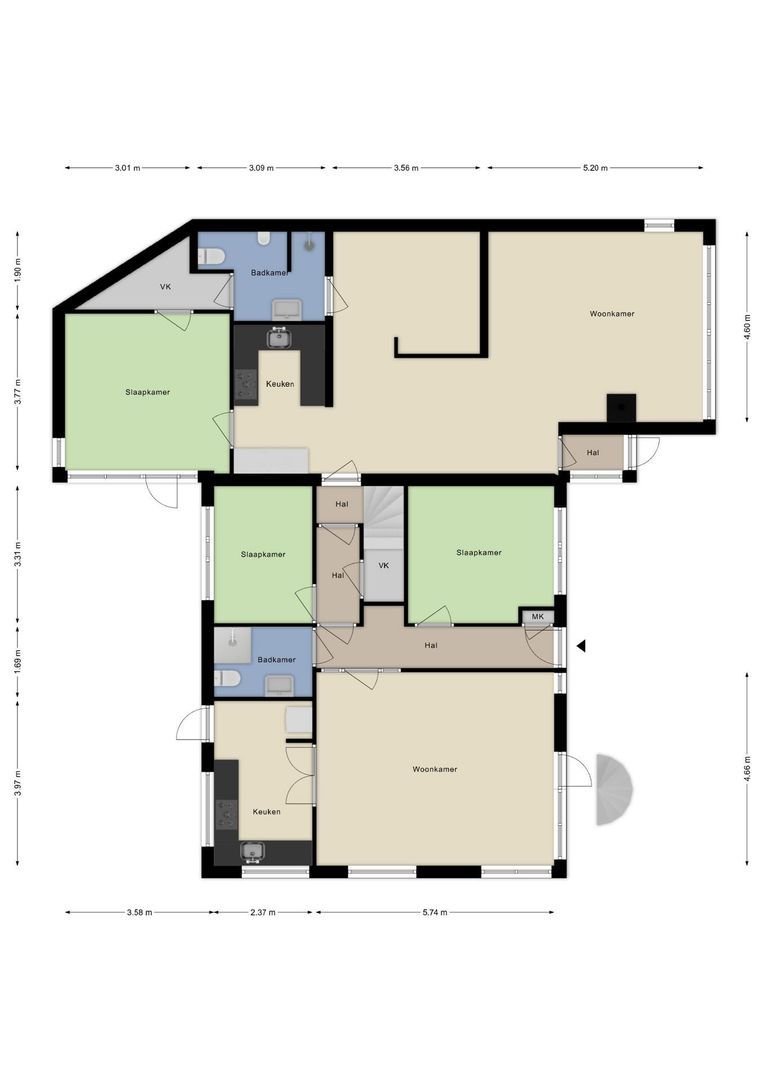 Kerkweg 45, Woubrugge plattegrond-55