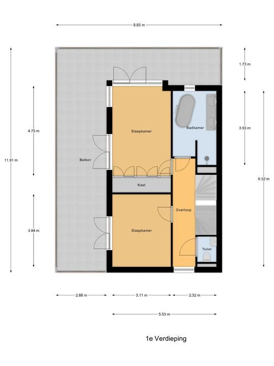 Westeinde 132 C, Voorburg floorplan-1