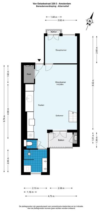 Van Ostadestraat 328 3, Amsterdam floorplan-1