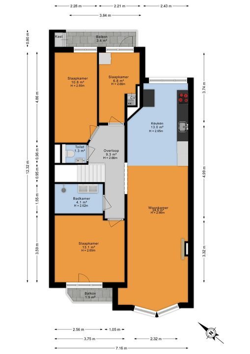 Van den Boschstraat 216, Den Haag floorplan-1