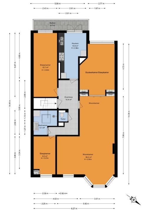 2e De Carpentierstraat 183, Den Haag floorplan-1