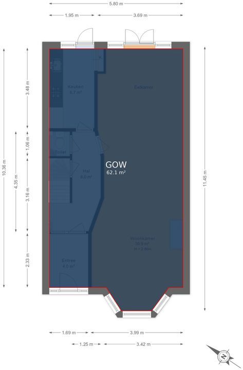 Laan van Nieuw Oosteinde 271, Voorburg floorplan-1