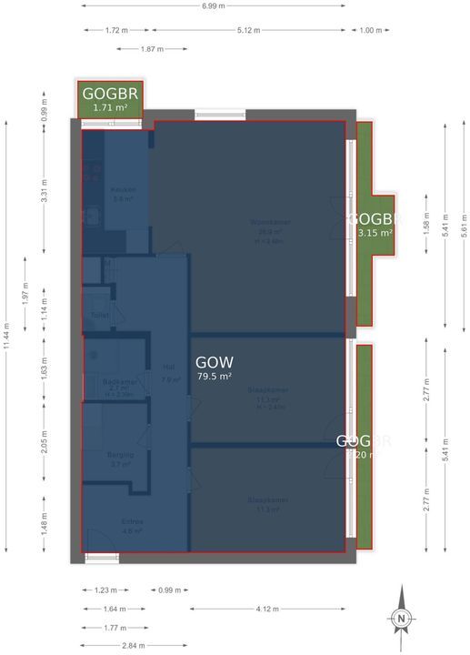Roggekamp 523, Den Haag floorplan-1