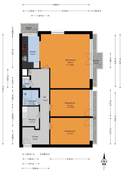 Roggekamp 523, Den Haag floorplan-0