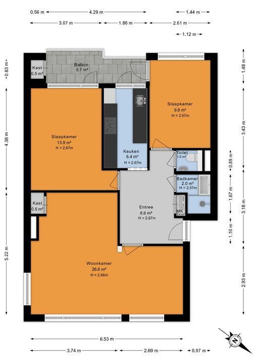 Queridostraat 65, Voorburg floorplan-0