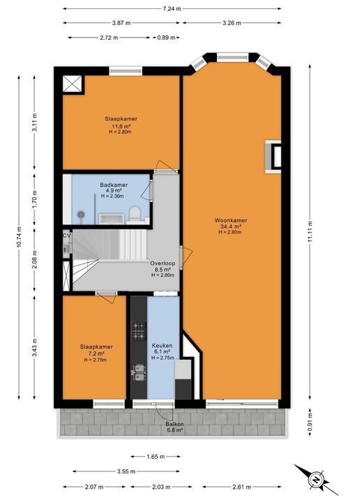 van der Marckstraat 41, Voorburg floorplan-1