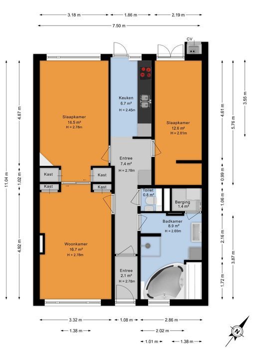 Theresiastraat 420, Den Haag floorplan-1