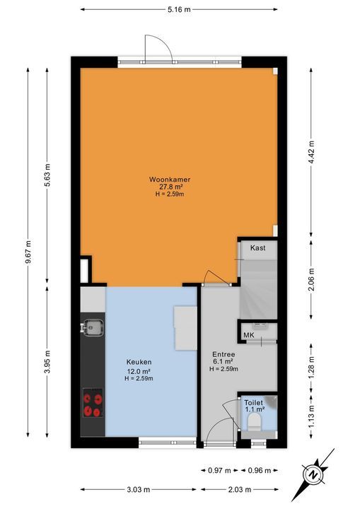 Jan Palachkade 55, Den Haag floorplan-0