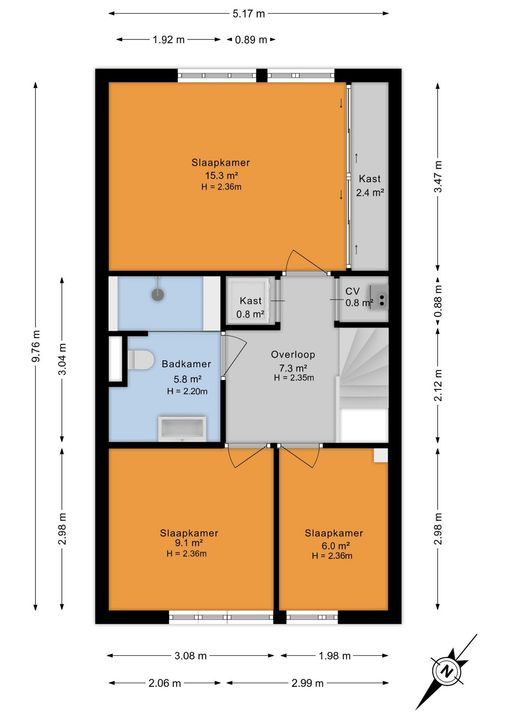 Jan Palachkade 55, Den Haag floorplan-1