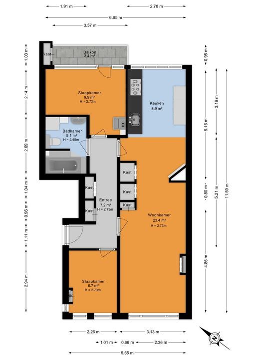 Cornelis Houtmanstraat 144, Den Haag floorplan-1