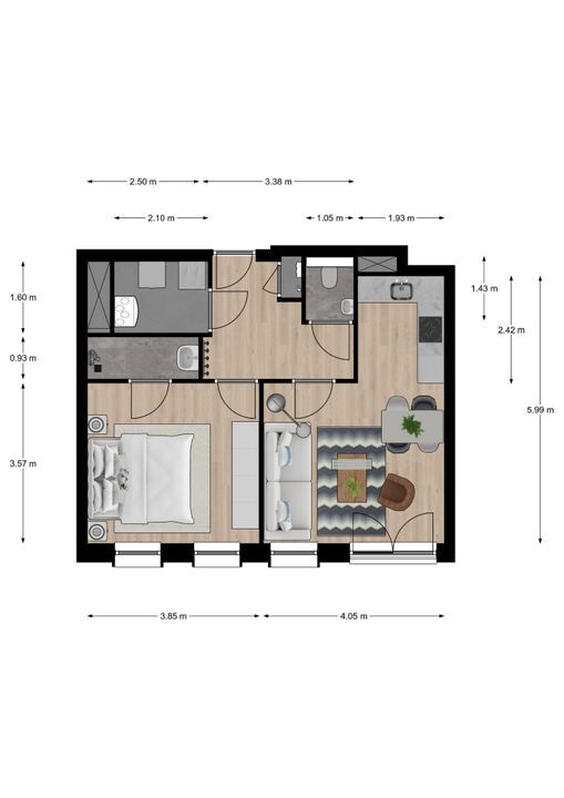 Houttuinen 44 ong, Delft plattegrond-0