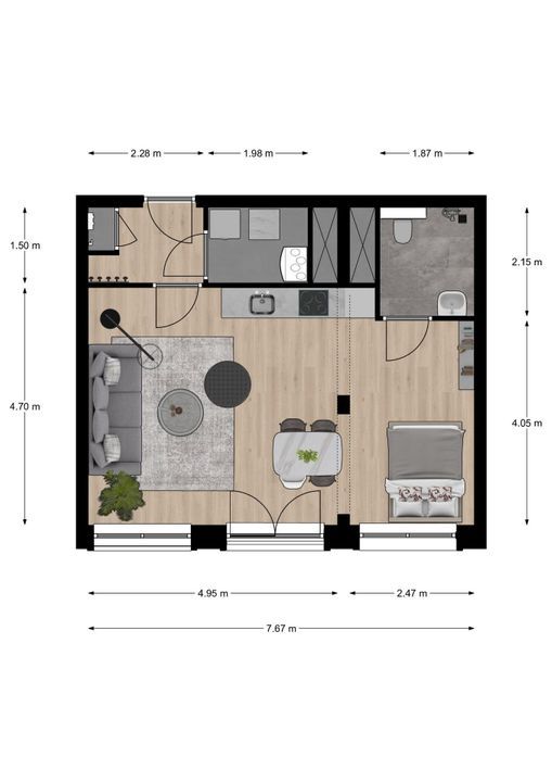 Houttuinen 55 ong, Delft plattegrond-0