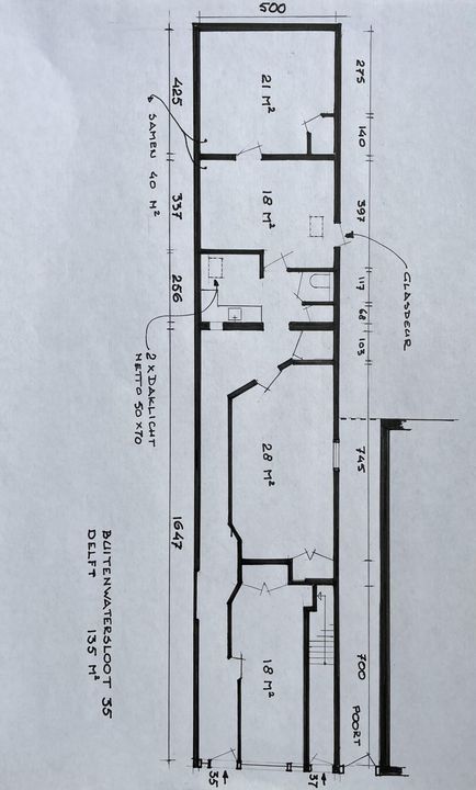 Buitenwatersloot 35, Delft plattegrond-0
