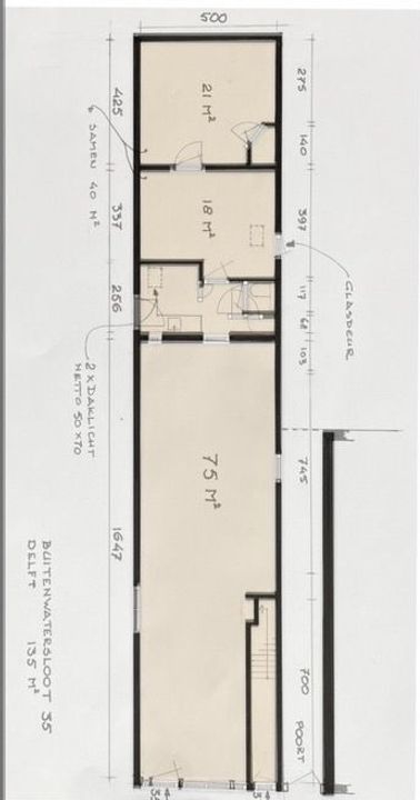 Buitenwatersloot 35, Delft plattegrond-1