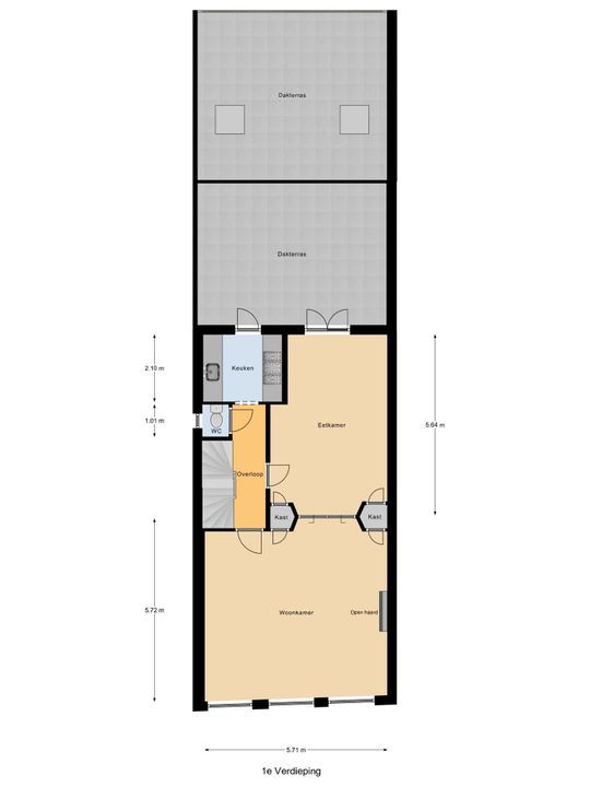 Buitenwatersloot 5, Delft plattegrond-0