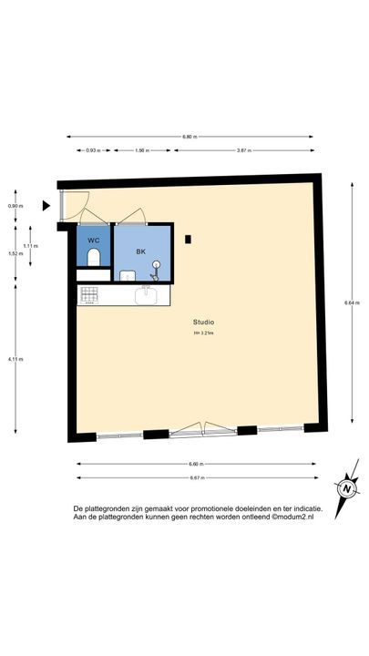 Buitenwatersloot 121 C, Delft plattegrond-0