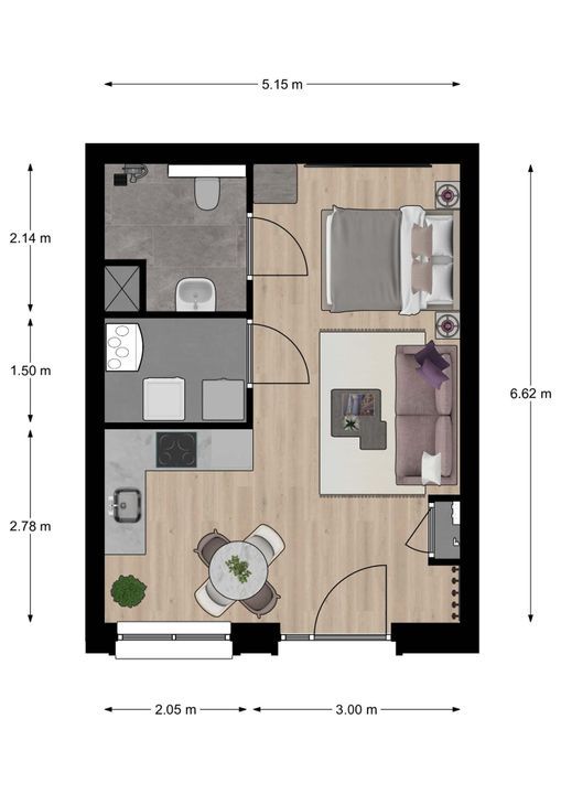 Houttuinen 60, Delft plattegrond-0