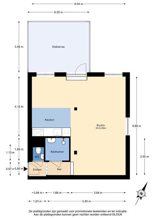 Buitenwatersloot 121 D, Delft plattegrond-0