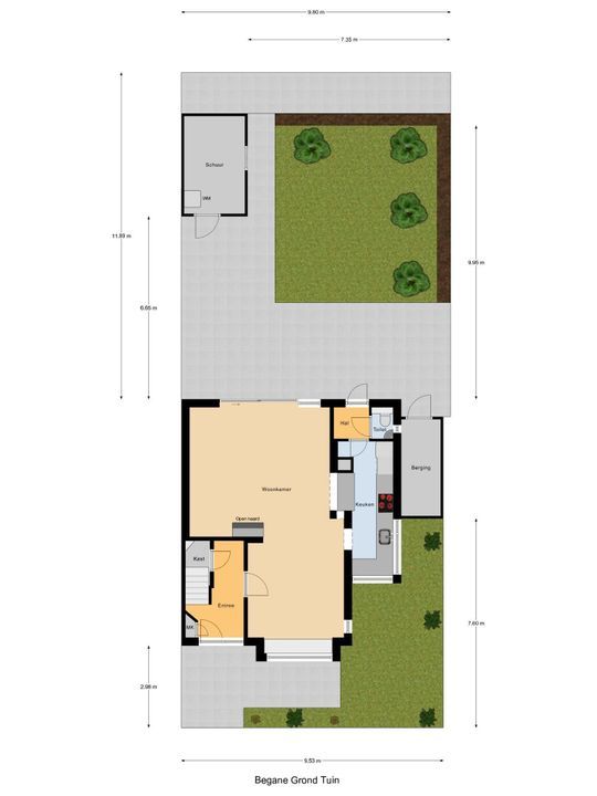 Oranjelaan 9, Den Hoorn plattegrond-0