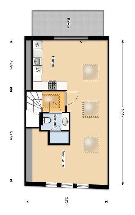 Bagijnestraat 18, Delft plattegrond-0