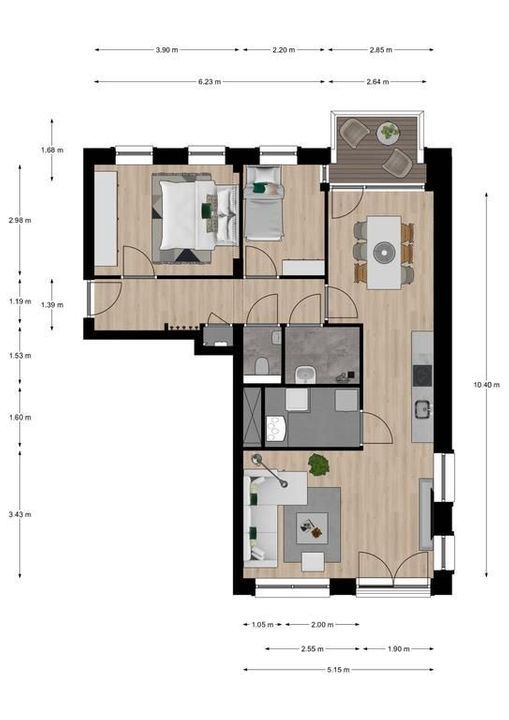 Houttuinen 38 D, Delft plattegrond-0
