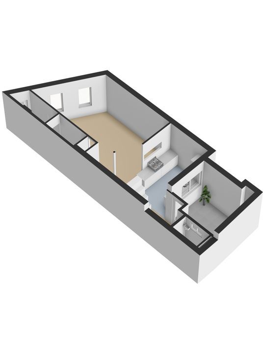 Achterom 34 A, Delft plattegrond-1