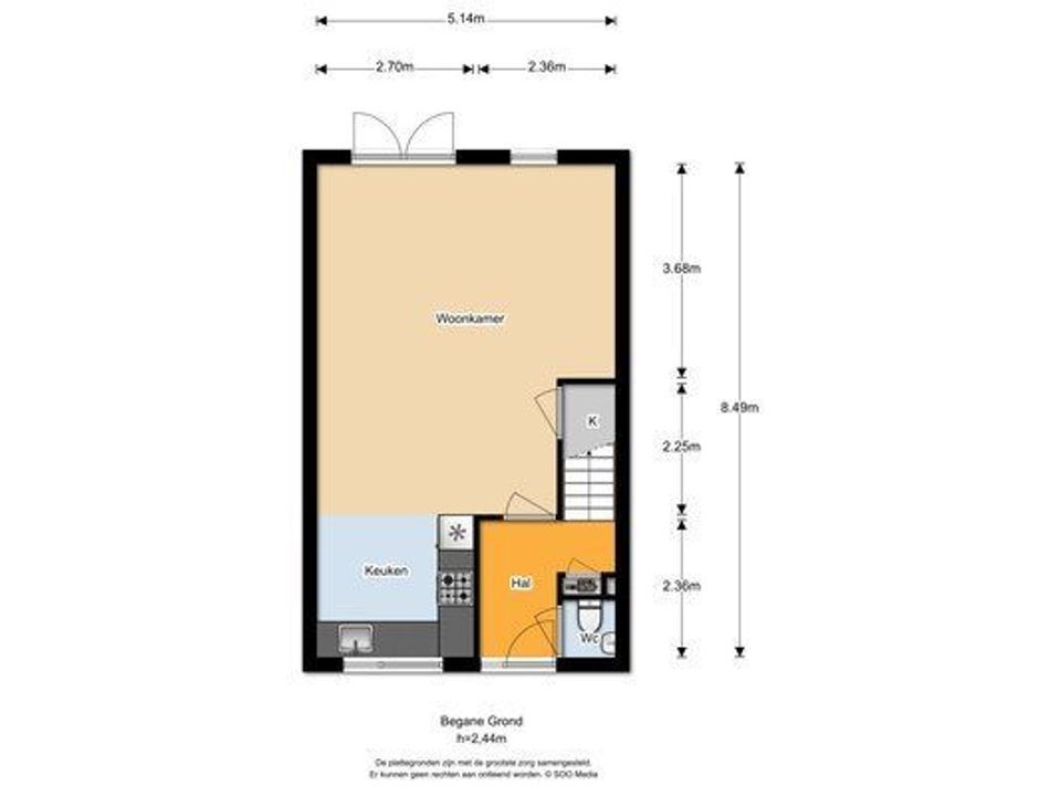 Laan van Braat 32, Delft plattegrond-1