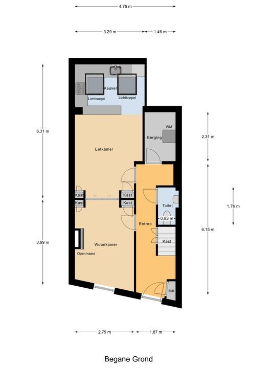 Brabantse Turfmarkt 16, Delft plattegrond-0