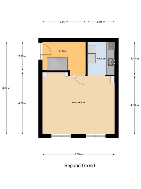 Koornmarkt 48 B, Delft plattegrond-0