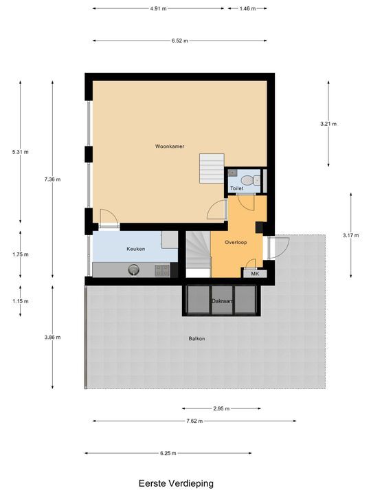 Koornmarkt 48 D, Delft plattegrond-0