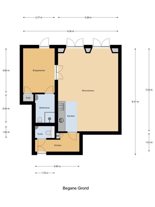 Koornmarkt 48 E, Delft plattegrond-2