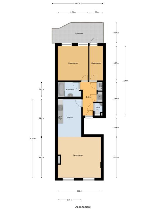 Choorstraat 36 A, Delft plattegrond-0